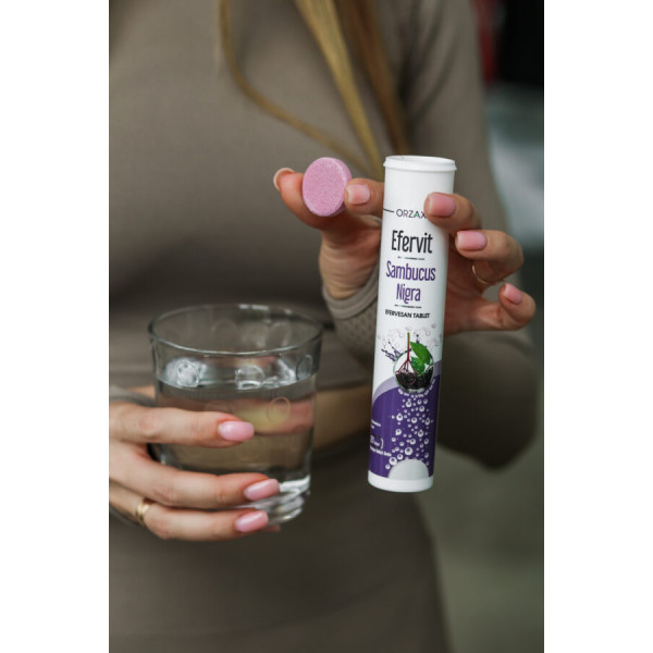 Дієтична добавка для імунітету з екстрактом чорної бузини Orzax Efervit Sambucus Nigra, 20 таблеток